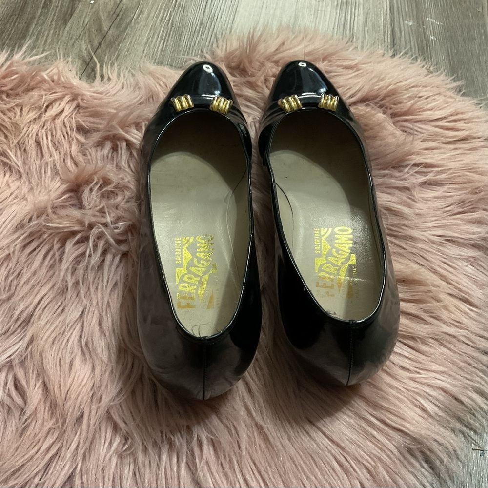 Salvatore Ferragamo VTG Black Size 9 - Picture 6 of 13